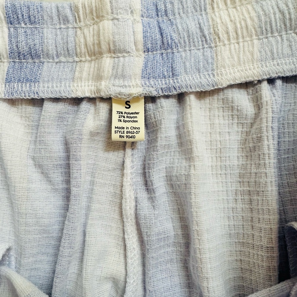 Womens Striped Blue and White Pajama Set - Picture 5 of 5